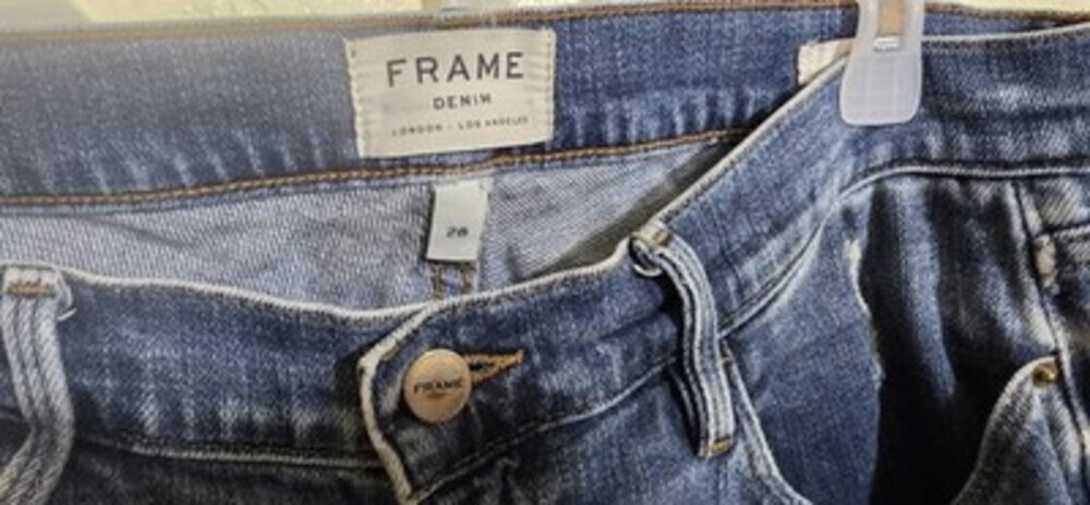 Frame Le Garcon Crop Distressed Women Size 28 Blue Jeans Soft Denim Easy Care - Picture 4 of 6